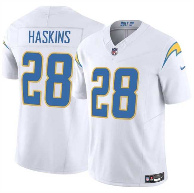 Men & Women & Youth Los Angeles Chargers #28 Hassan Haskins White 2024 F.U.S.E Vapor Limited Stitched Jersey->los angeles chargers->NFL Jersey